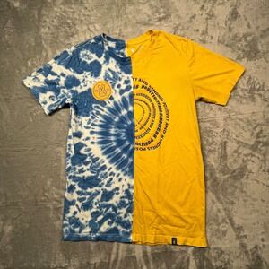 Dutch Bros Coffee T-Shirt Mens Yellow Blue Tie Dye Split Positivity Tee M